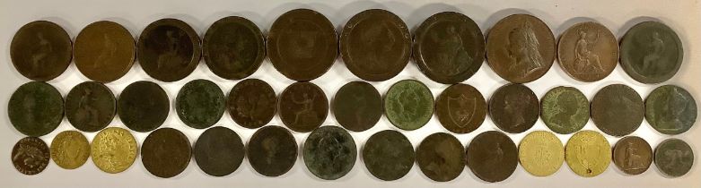 Coins - George III and later copper coins including cartwheel two-pence pieces, etc, qty