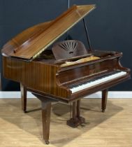 A 1930s mahogany baby grand piano, Kirkman, London, ivorine keys, serial 56319, 96cm high, 141cm