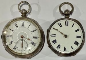 A hallmarked silver fusee pocket watch; another, 935 silver; 246g gross weight