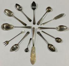 A set of four George V silver teaspoons, Sheffield 1919; a pair of George III silver teaspoons,