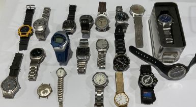 A gentleman's Morveau stainless steel watch; other gent's fashion watches, Sekonda, Pulsar,