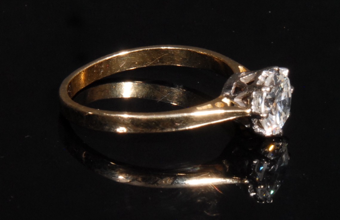 A diamond solitaire ring, round brilliant cut diamond measuring approx 6.67mm, estimated carat - Image 2 of 2