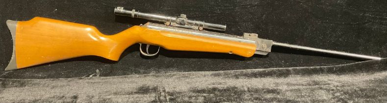 A Webley Hawk air rifle, with telescopic sight
