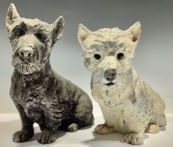 Whyte & MacKay painted Scottish Terrier advertising dogs, c.1920