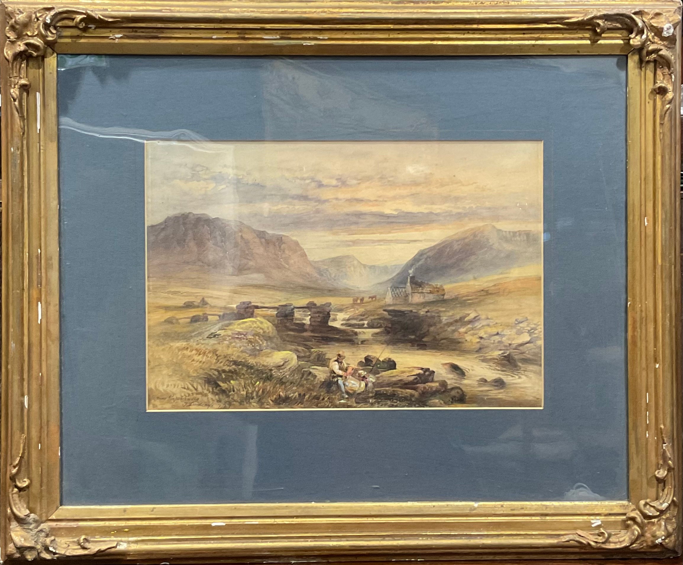 J. Lindsay (19th century) Near Capel Curig signed, watercolour, 25cm x 37cm - Image 4 of 4