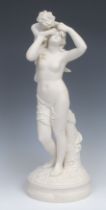 A 19th century Parian ware figure group, Love Blinds, 44cm high, c.1860