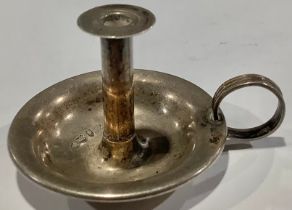A miniature silver chamberstick, 3cm high, Birmingham 1900