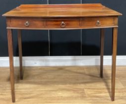 A George III Revival mahogany bowfront side table, 79.5cm high, 93.5cm wide, 58cm deep, early 20th