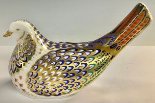 A Royal Crown Derby paperweight, Millennium Dove, Govier's of Sidmouth Signature Edition of 1500,