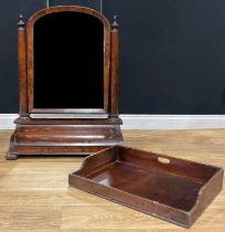A George III mahogany butler’s tray, c.1800; a large Victorian mahogany dressing mirror, c.1860 (2)