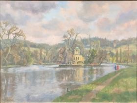 C H Bagnoli (20th century) The Island, Henley on Thames signed, oil on canvas, 44.5cm x 59.5cm