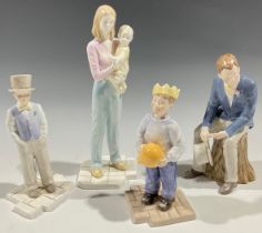 A set of four Wedgwood figures, Moments In Time, In Anticipation, Tender Loving Care, All Grown Up