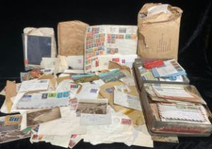 Stamps - a large selection of covers, loose, etc, housed in two large tins and envelopes, plenty