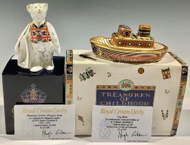 A Royal Crown Derby Treasures of Childhood model, Tug Boat, to celebrate the Diamond Jubilee of HM