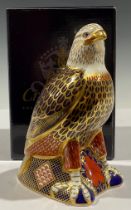 A Royal Crown Derby paperweight, Bald Eagle, silver stopper, boxed