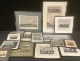 A collection of 19th century engravings, local interest, Ashbourne Church, Ashby-De-La-Zouch Church,