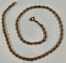 A 9ct gold rope twist chain, 8.8g