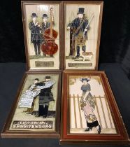 Archietectual Salvage - four double sets of tile frames, various designs including Victorian News