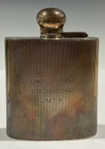 A silver hip flask, Birmingham 1963, 155g