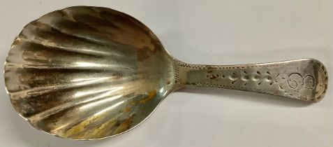 A George III silver caddy spoon, London c.1800