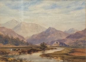 Alfred Clint (1807-1883) Near Snowdon signed, watercolour, 30cm x 41cm