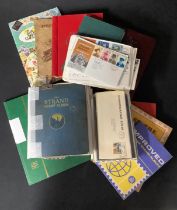 Stamps - box of old stamp albums x 10 plus loose, etc, 1953 Coronation spotted