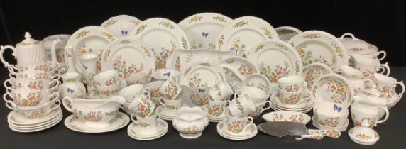 An Aynsley Cottage Garden pattern dinner and tea service, other vases, trinkets, large qty