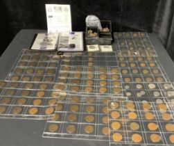 Coins - a collection of coins, including a 1920 half Crown; a 1933 one florin; six pences;