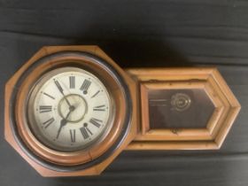 An early 20th century Japanese drop dial wall clock, by the Meiji Clock Company, Nagoya, Japan, 18cm