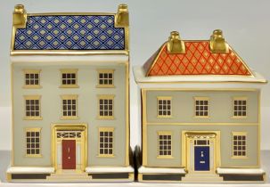 A Royal Crown Derby miniature model house, Royal Crown derby Shop, another, Georgian Town House,
