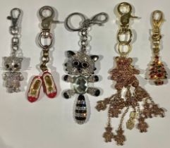 Butler & Wilson - fashion jewellery, a key ring, set with glass stones, Ruby Slippers, marked;