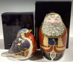 A Royal Crown Derby paperweight, Santa Claus, as a Russian style Doll, exclusive signature