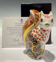 A Royal Crown Derby paperweight, Welbeck Squirrel, the first in the Creatures of Sherwood