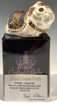 A Royal Crown Derby paperweight, Guinea Pig Ponchito, limited edition 592/1250, gold stopper,