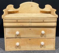 A Victorian pine washstand or small chest of drawers, 87.5cm high, 96.5cm wide, 52cm deep