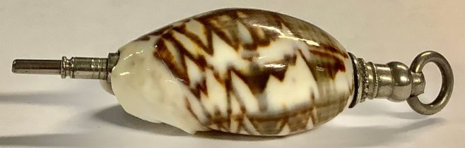 A 19th century cowrie shell propelling pencil, 4.5cm long