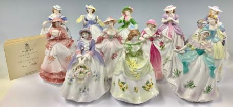 A set of twelve Royal Worcester Sweet Posy figures, by David Lyttel, including Sweet Daffodil, Sweet