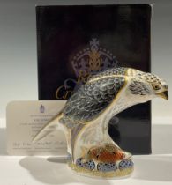 A Royal Crown Derby paperweight, The Osprey, double signature edition pre-release for Goviers of
