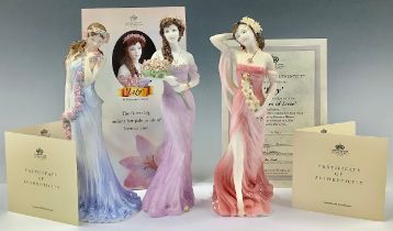 A Coalport figure, Ruby, limited edition 92/9,500; others, Lily, 494/4,500; Sapphire, 2,751/9,500;