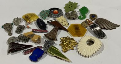 A collection of Art Deco and other hair clips and slides