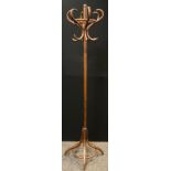 A mid 20th century Bentwood hat and coat stand, 187cm high.