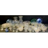 Glassware - A set of six frilled edged desert dishes, Caithness paper weight, other cut glass; etc
