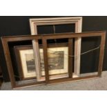 A pair of large Victorian oak picture or mirror frames, 82cm x 100cm overall size; a c.1930’s