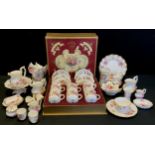 Royal Crown Derby 'Derby Posies' pattern including boxed coffee set of six cups and saucers, milk