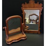 Mirrors - A reproduction of a Vauxhall mirror, 72 x 36cm; a standing toilet mirror (2)