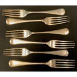 A set of six silver table forks, Walker & Hall, Sheffield 1923, 10.23ozt
