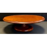 A Victorian mahogany Lazy Susan, dished circular top, moulded edge, turned support, 14cm high x 47.