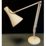 A Herbert Terry white Anglepoise table lamp.