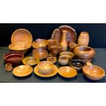 Treen - Treen bowls including South American purple heart dish, African blackwood dish, African