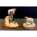 Border Fine Arts - Shepherd with sheep, and Ewe with Lambs, (2).